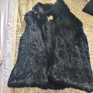 Bagatelle Luxe Black Faux Fur Vest